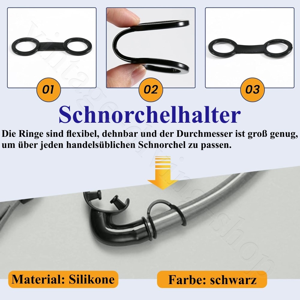 Schnorchelhalter, Clip-Halter, Schnorchel an Tauchermaske, universal, Silikon Schnorchelhalter, Clip-Halter, Schnorchel an Tauchermaske, universal, Silikon-8-Form