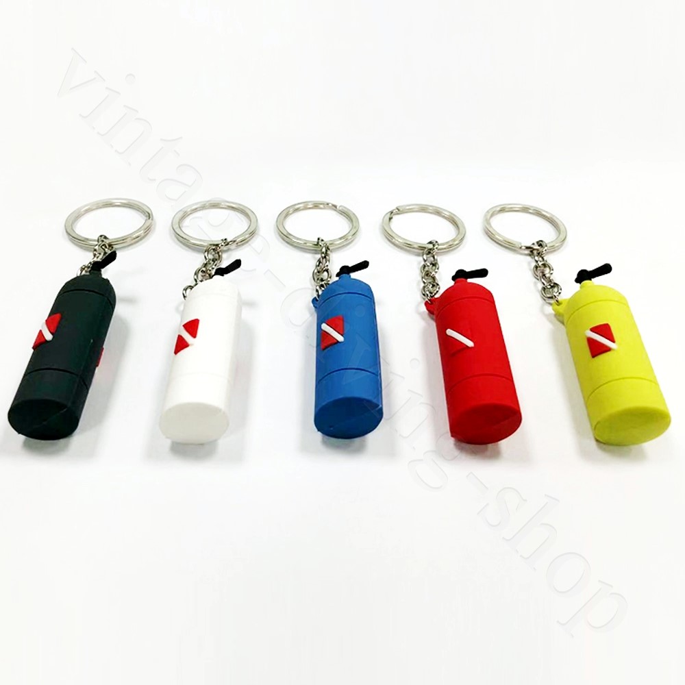 Keenso Tauch-Schlüsselring – Mini PVC-Tauchtank Mit Kette, Ca. 6,5 Cm, Für Taucher-Fans