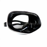 Exquis black rubber diving mask with frontal purge Valve in traditional vintage-diving style - Tempered Glass.